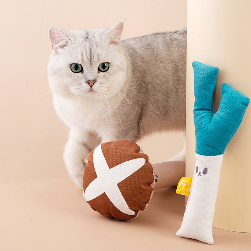 Plush Mushroom Cat Chew Toy with Catnip – Best Cat Chew Toy for Clean Teeth & Play