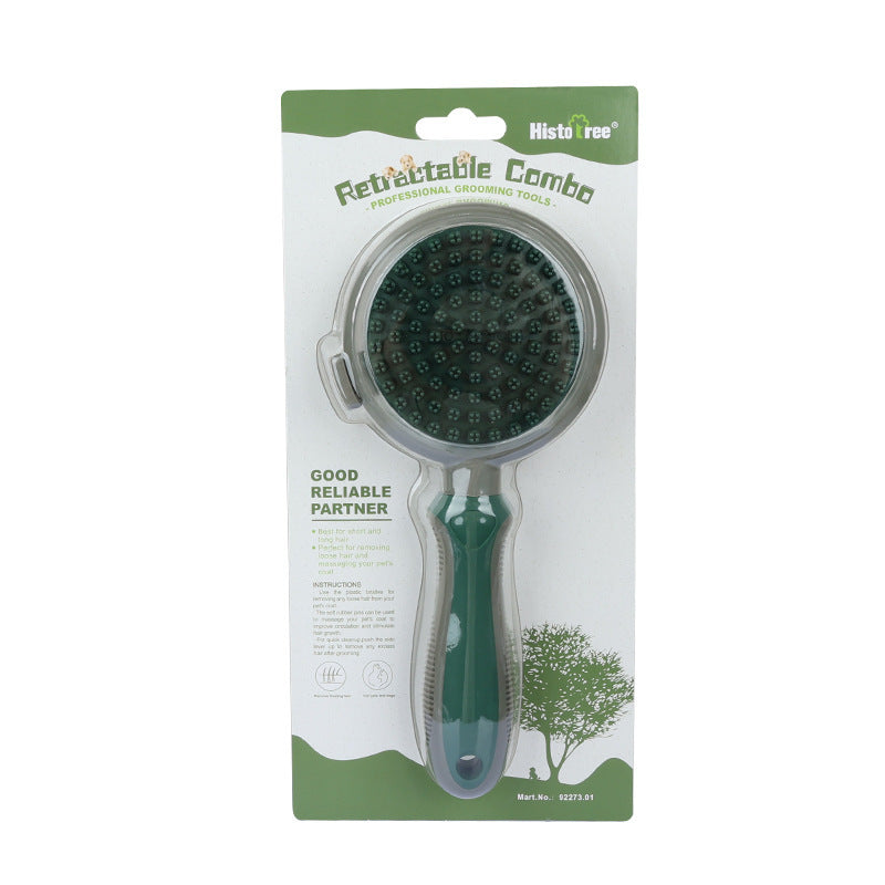 Double-Sided Pet Self Cleaning Slicker Brush – Gentle Hair Removal & Massage Brush for Dogs & Cats