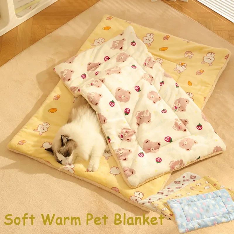 Thick Winter Pet Blanket for Dogs & Cats – Flannel & Lamb’s Wool Throw for Couch, Bed & Crate, Soft Washable