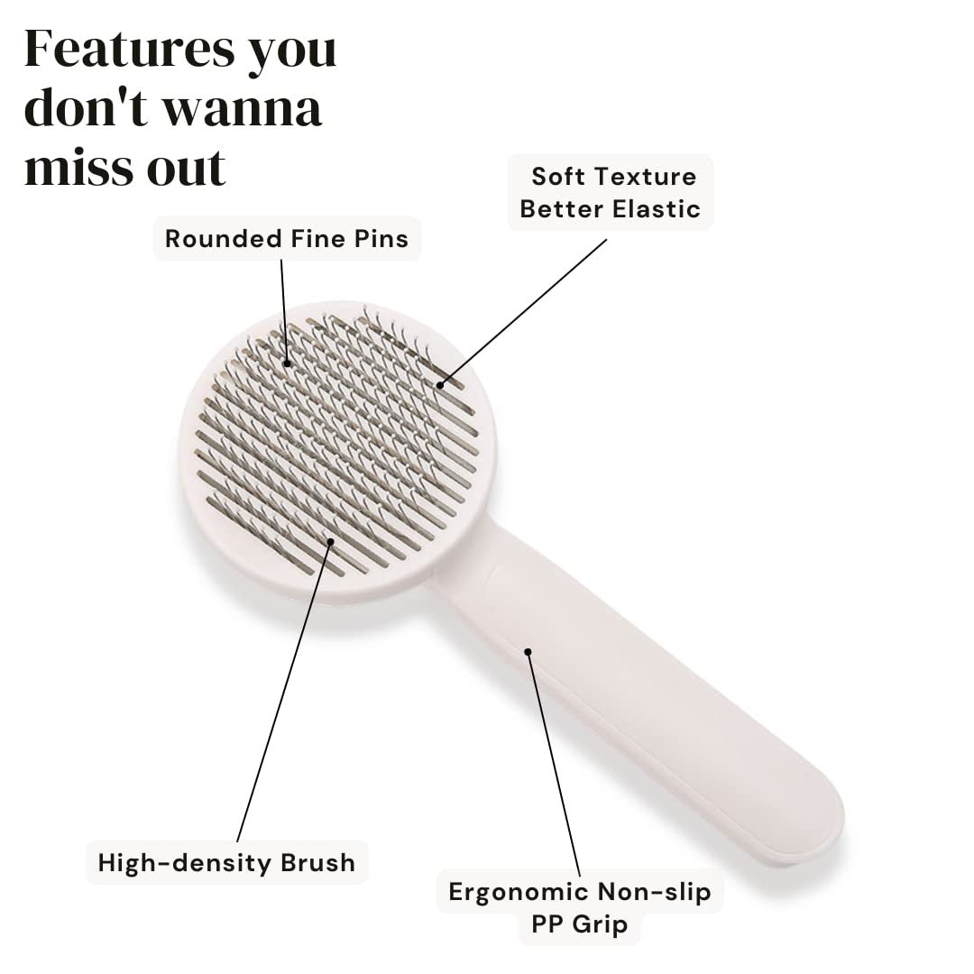 Self-Cleaning Pet Grooming Brush – Slicker Brush for Dogs & Cats to Remove Loose Hair, Mats & Tangles