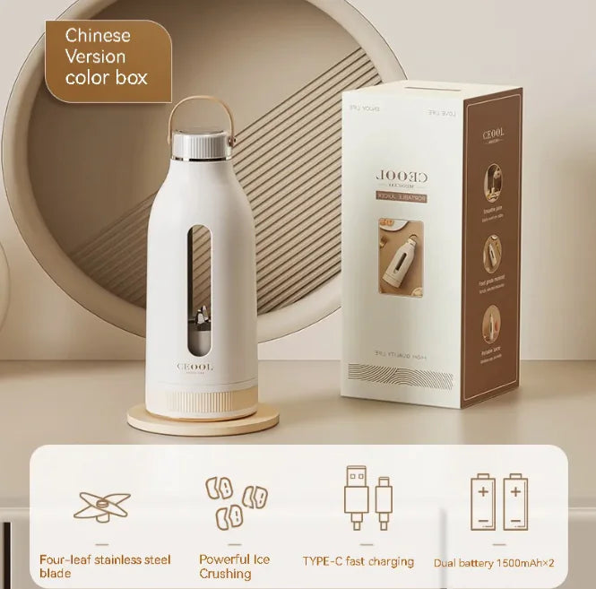 JuiceMaster Portable Juicer Blender – Compact & Rechargeable Small Portable Juicer for Travel, Gym & Office