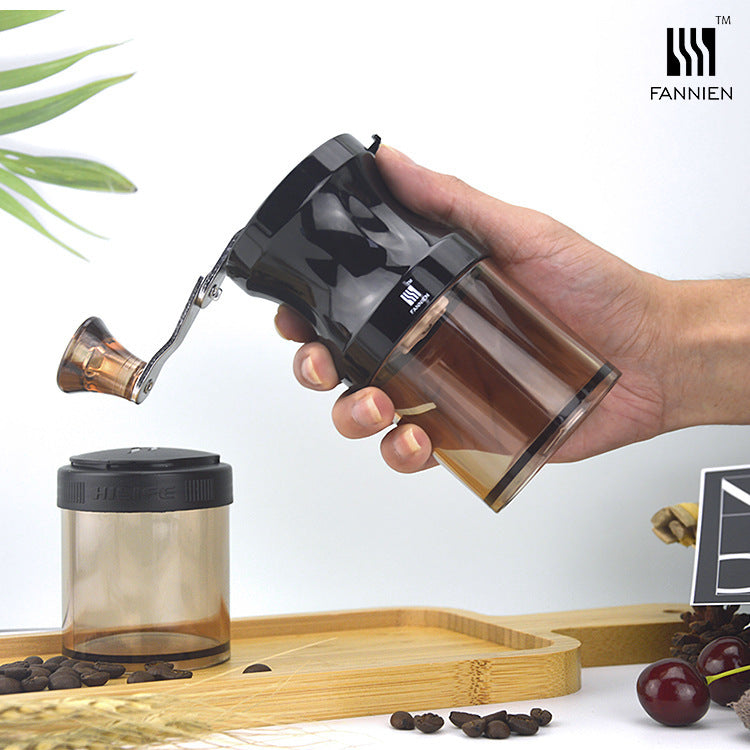 Manual Coffee Grinder with Adjustable Ceramic Burr – Portable Hand Grinder with Jar