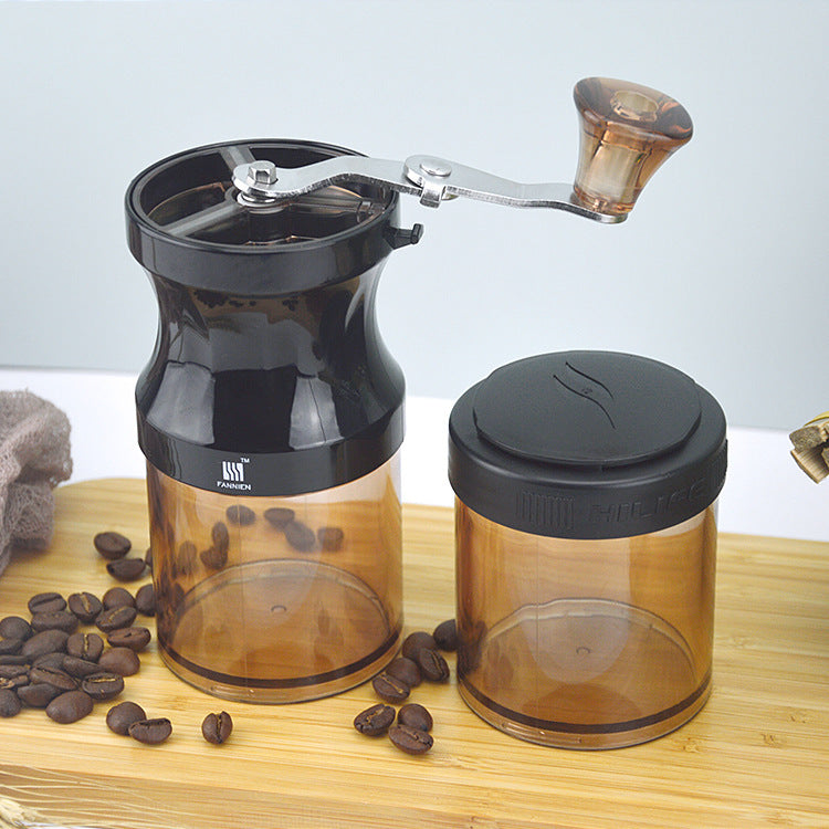 Manual Coffee Grinder with Adjustable Ceramic Burr – Portable Hand Grinder with Jar