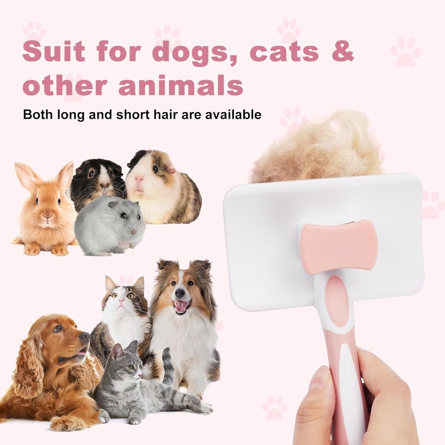 Professional Pet Self Cleaning Slicker Brush – Hair Removal & Massage Grooming Comb for Dogs & Cats