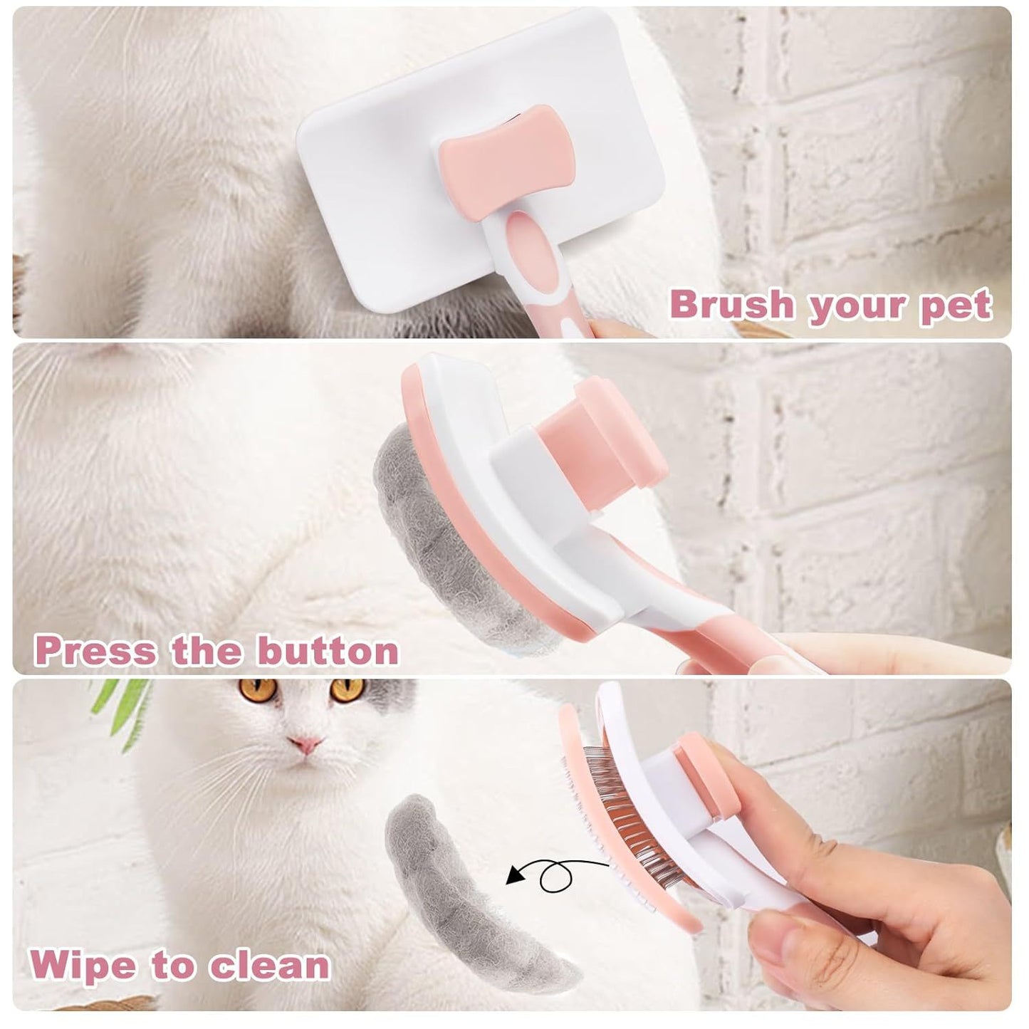 Professional Pet Self Cleaning Slicker Brush – Hair Removal & Massage Grooming Comb for Dogs & Cats