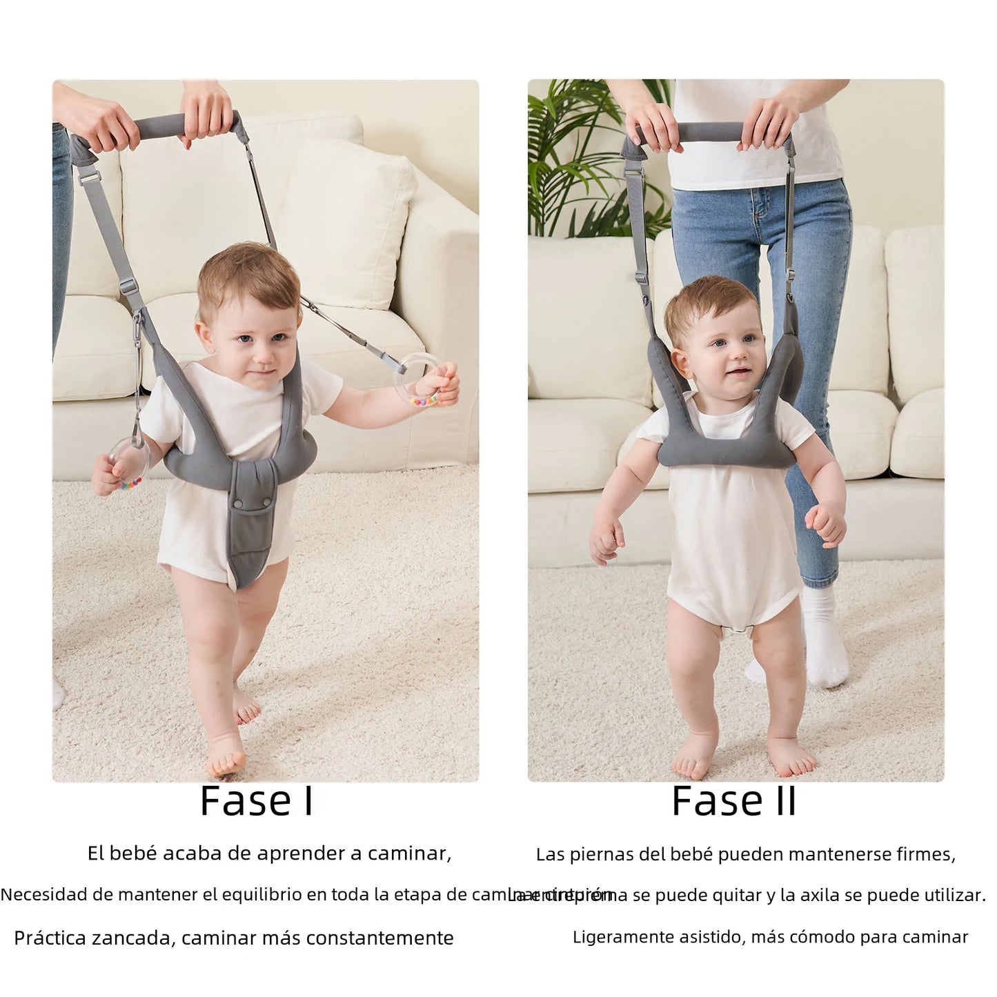 Baby Walker Harness with Anti-SlAdjustable Baby Walker Harness for Toddlers – Safe Anti-Slip Walking Assistant with Bellip Design for Kids