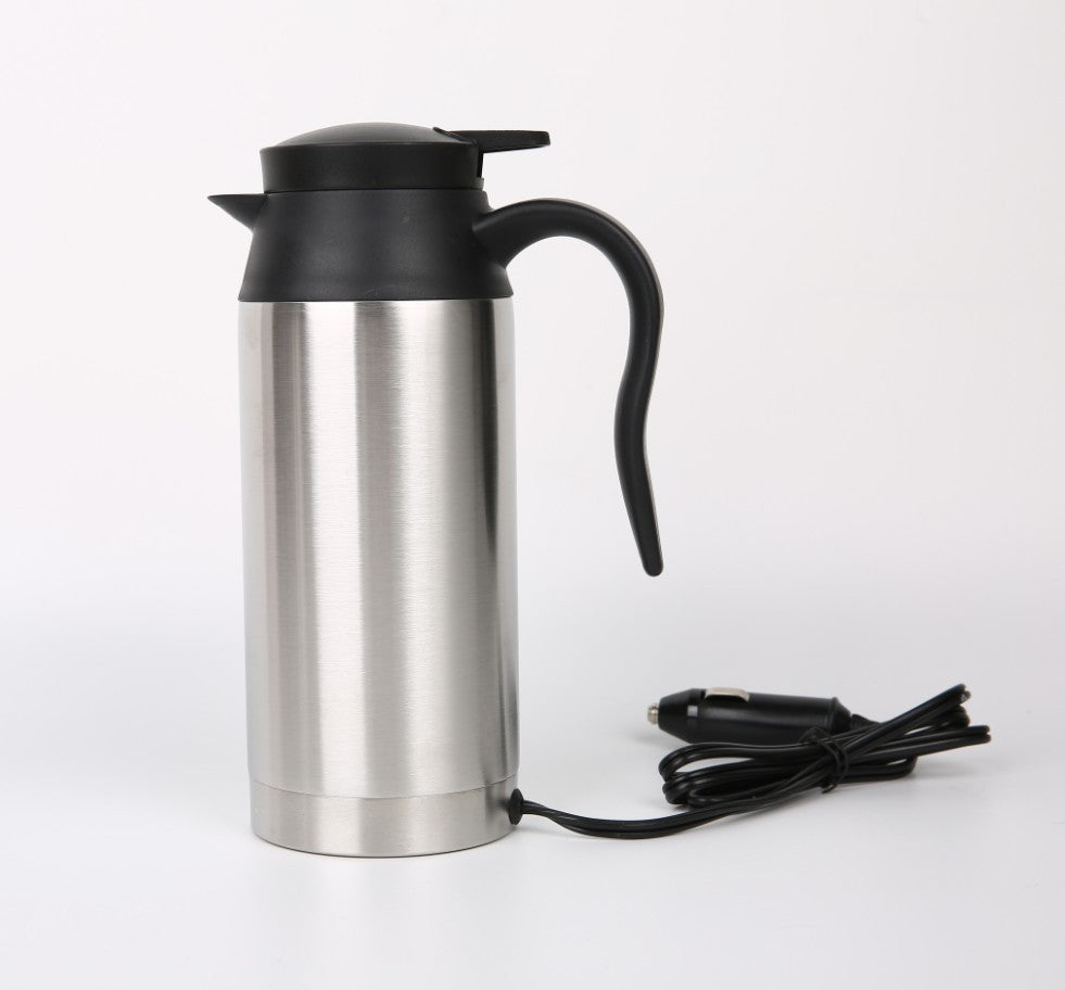 Stainless Steel Car Electric Kettle – 750ML Portable Travel Kettle for Car