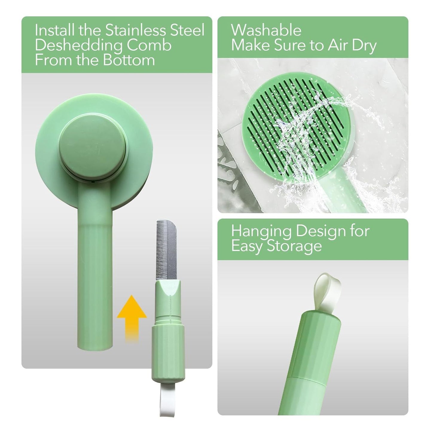 2-in-1 Pet Grooming Brush – Best Deshedding & Hair Remover Brush for Dogs & Cats