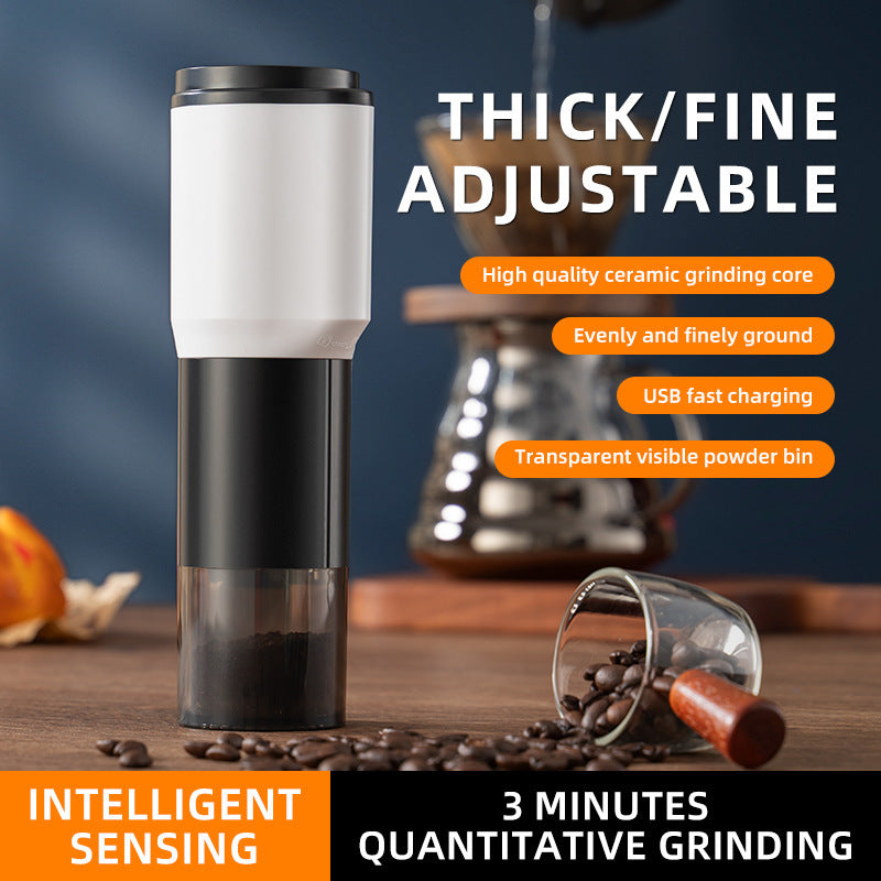Smart Electric Coffee Grinder – Rechargeable Portable Bean Grinder with Timer | Best Electric Coffee Grinder Portable