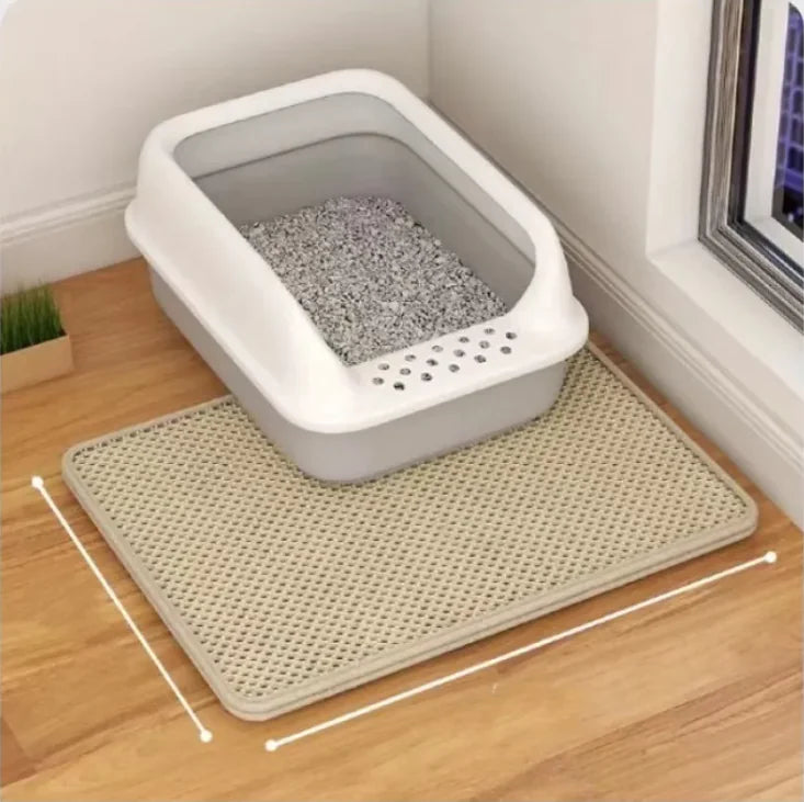 Double-Layer Cat Litter Mat – Best Anti-Tracking Waterproof Litter Mat for Cats