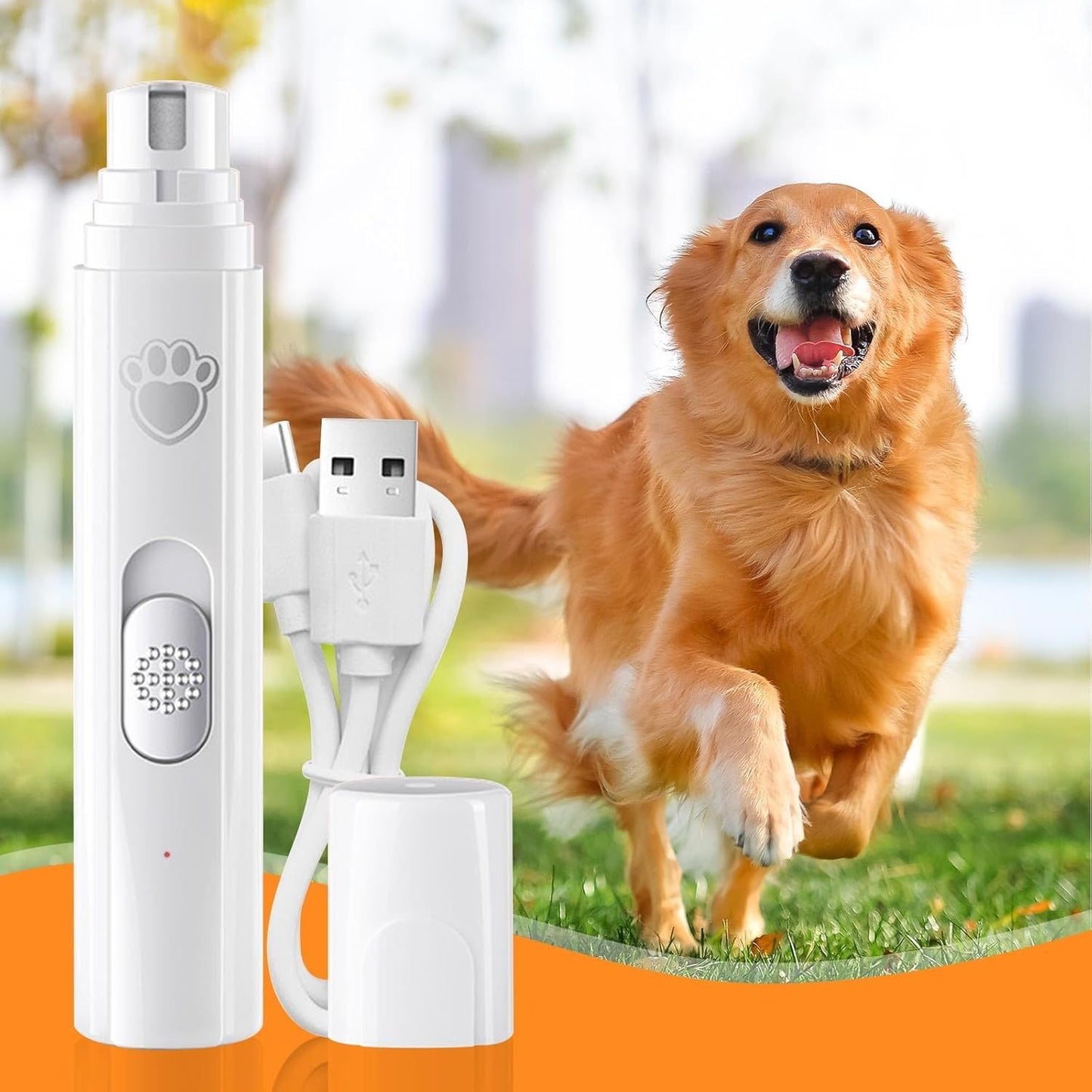 Professional Electric Pet Nail Grinder – Rechargeable Nail Clipper & Sharpener for Dogs & Cats