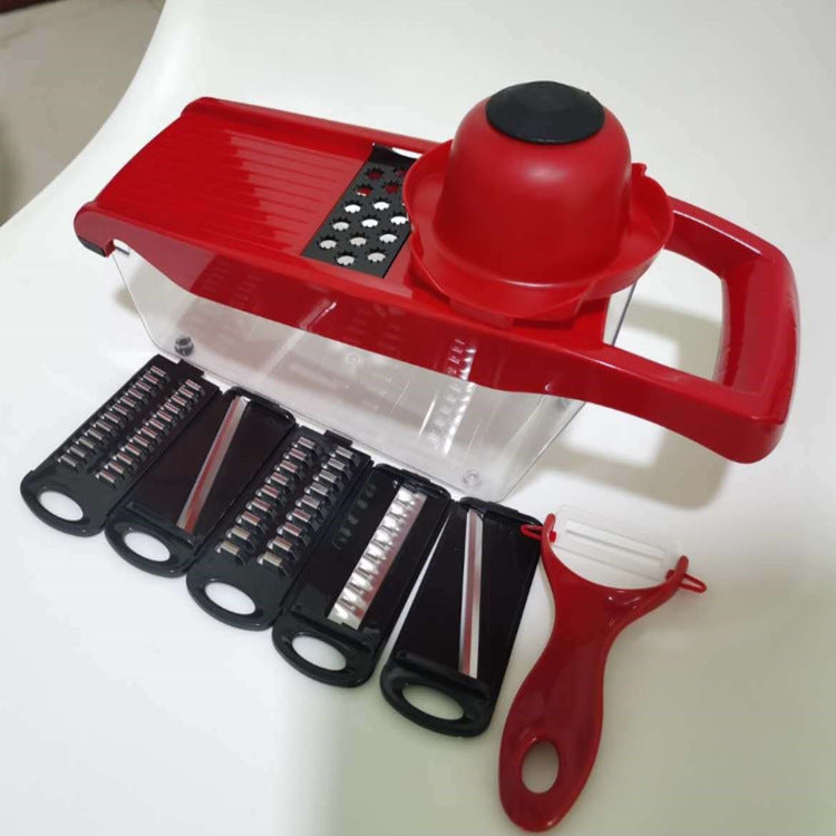 Multi-Function Vegetable Chopper with 6 Blades – Handheld Potato Shredder & Slicer