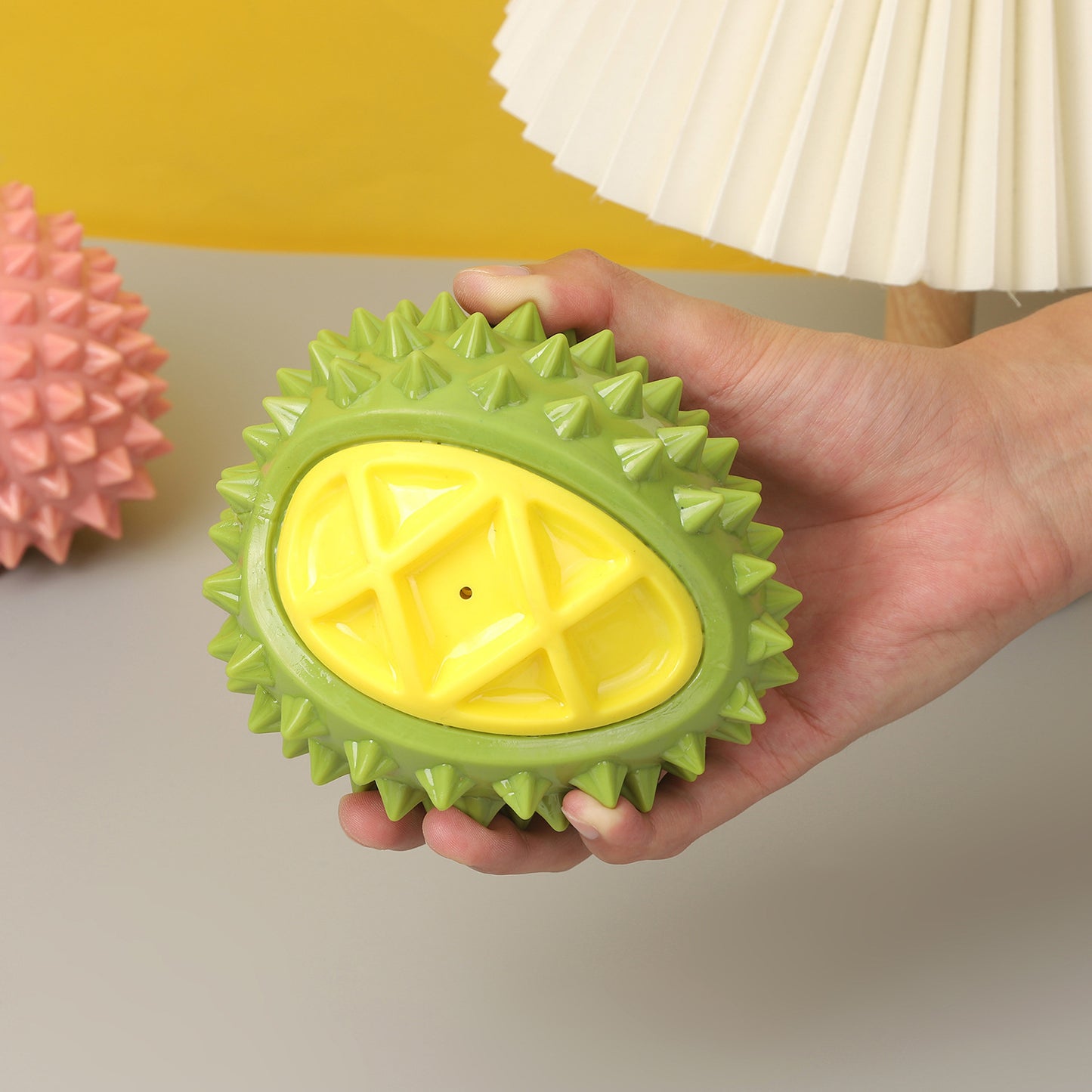 Durian Shaped Puppy Pet Chew Toy – Durable Dog Chew Toy with Sound for Interactive Play