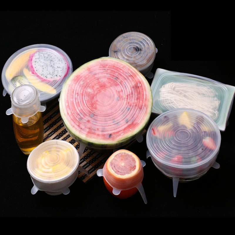 6-Piece Reusable Silicone Stretch Lids – Food-Grade Elastic Covers for Bowls, Cups & Containers