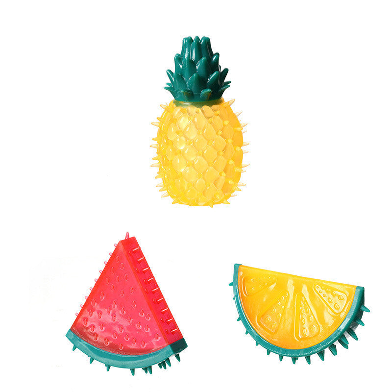 Durable Fruit-Shaped Pet Chew Toy – Pineapple & Lemon Puppy Dog Chew Toy with Sound