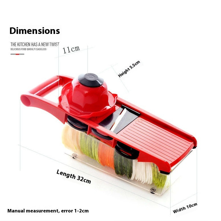 Multi-Function Vegetable Chopper with 6 Blades – Handheld Potato Shredder & Slicer