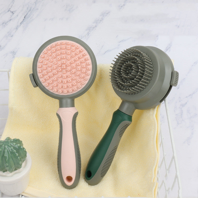 Double-Sided Pet Self Cleaning Slicker Brush – Gentle Hair Removal & Massage Brush for Dogs & Cats