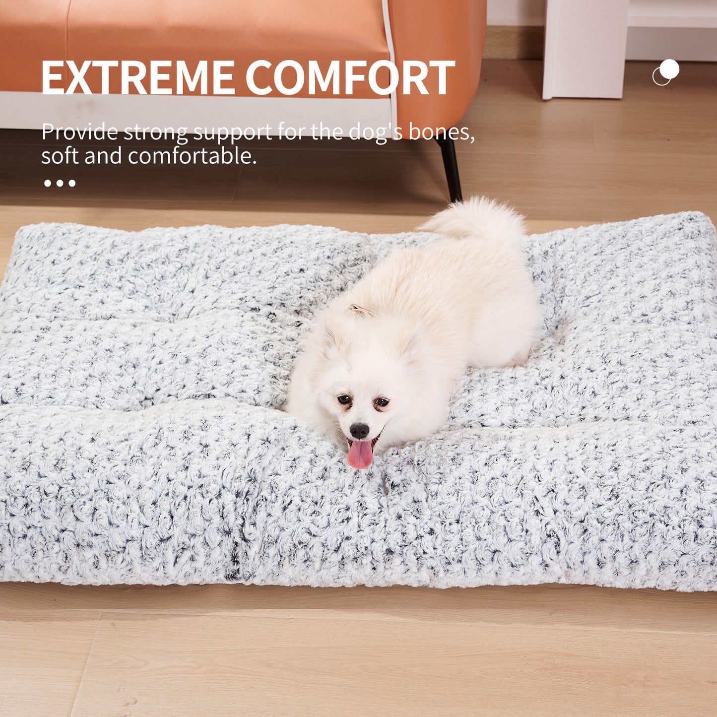 Washable Dog Mat for Crates – Plush Rose Velvet Dog Bed Pad for Small, Medium & Large Dogs