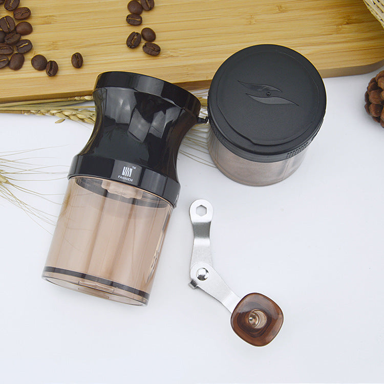 Manual Coffee Grinder with Adjustable Ceramic Burr – Portable Hand Grinder with Jar