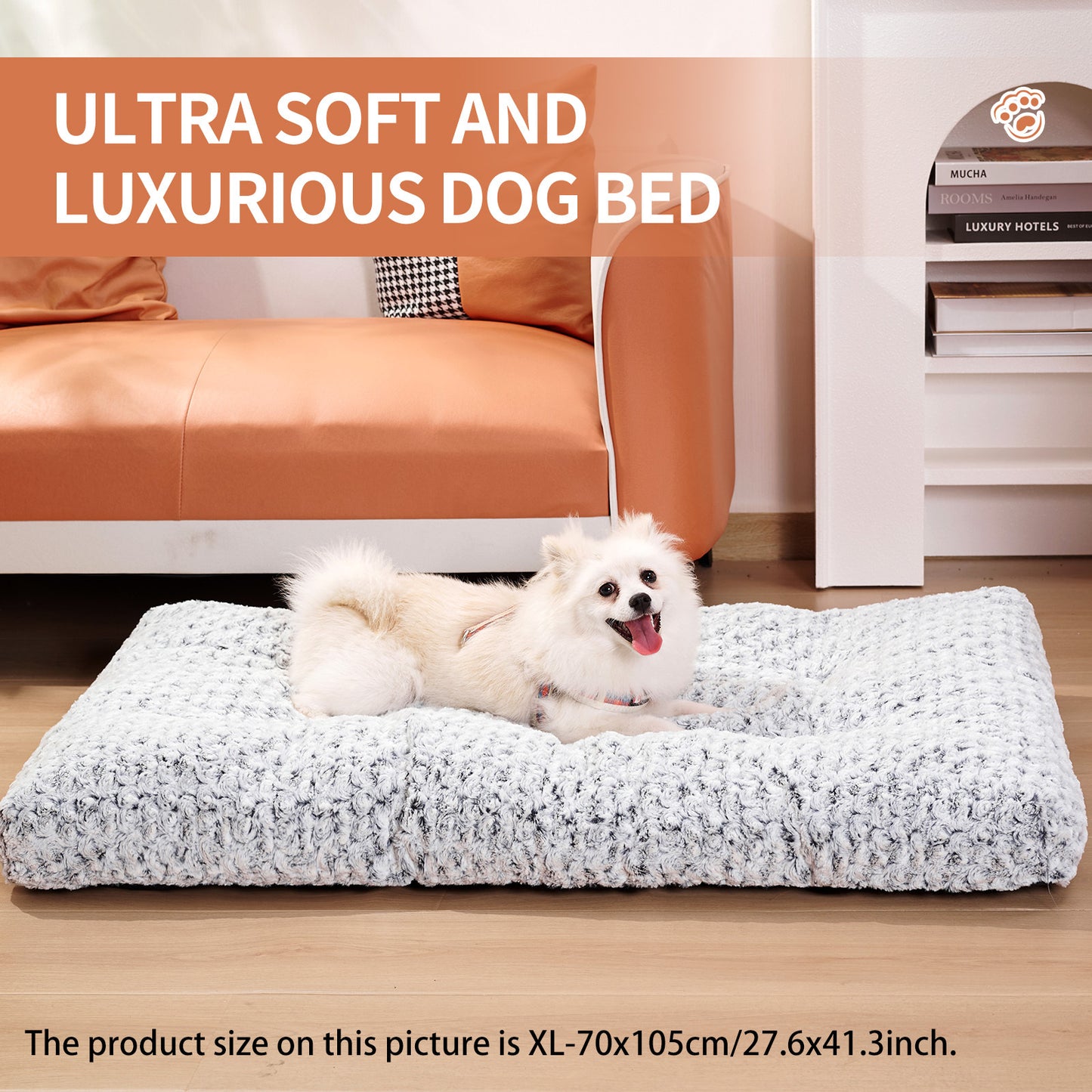 Washable Dog Mat for Crates – Plush Rose Velvet Dog Bed Pad for Small, Medium & Large Dogs