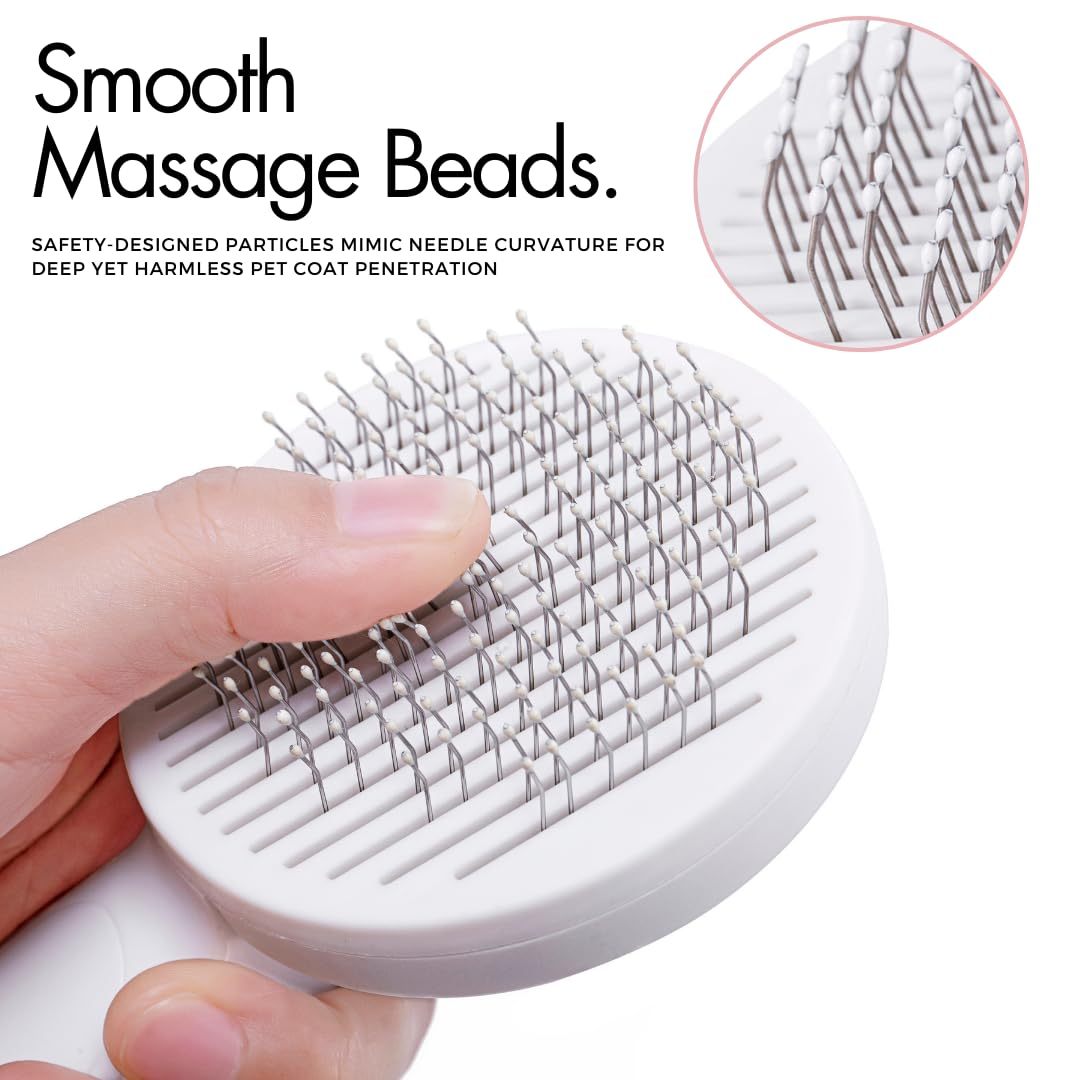 Self-Cleaning Pet Grooming Brush – Slicker Brush for Dogs & Cats to Remove Loose Hair, Mats & Tangles