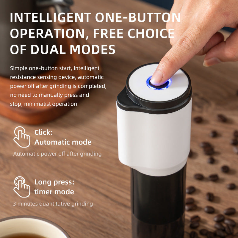 Smart Electric Coffee Grinder – Rechargeable Portable Bean Grinder with Timer | Best Electric Coffee Grinder Portable