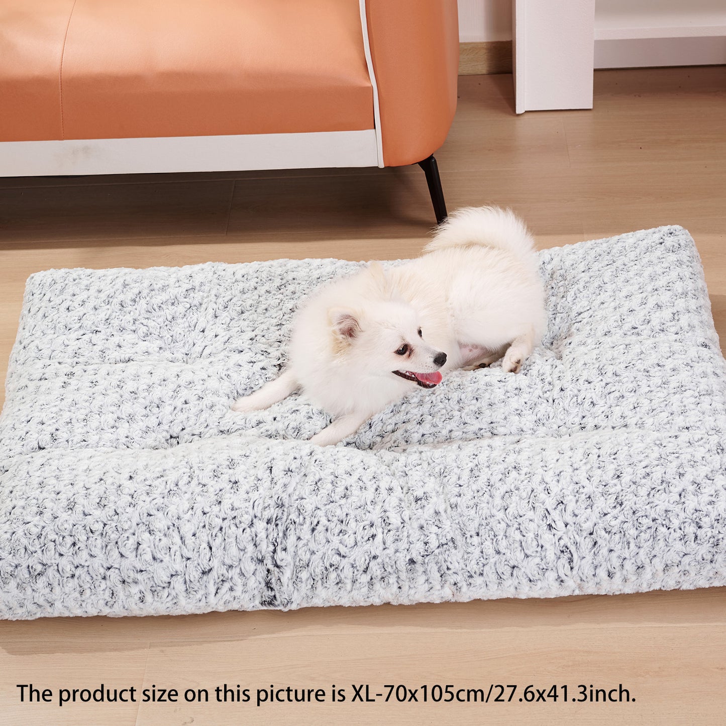 Washable Dog Mat for Crates – Plush Rose Velvet Dog Bed Pad for Small, Medium & Large Dogs
