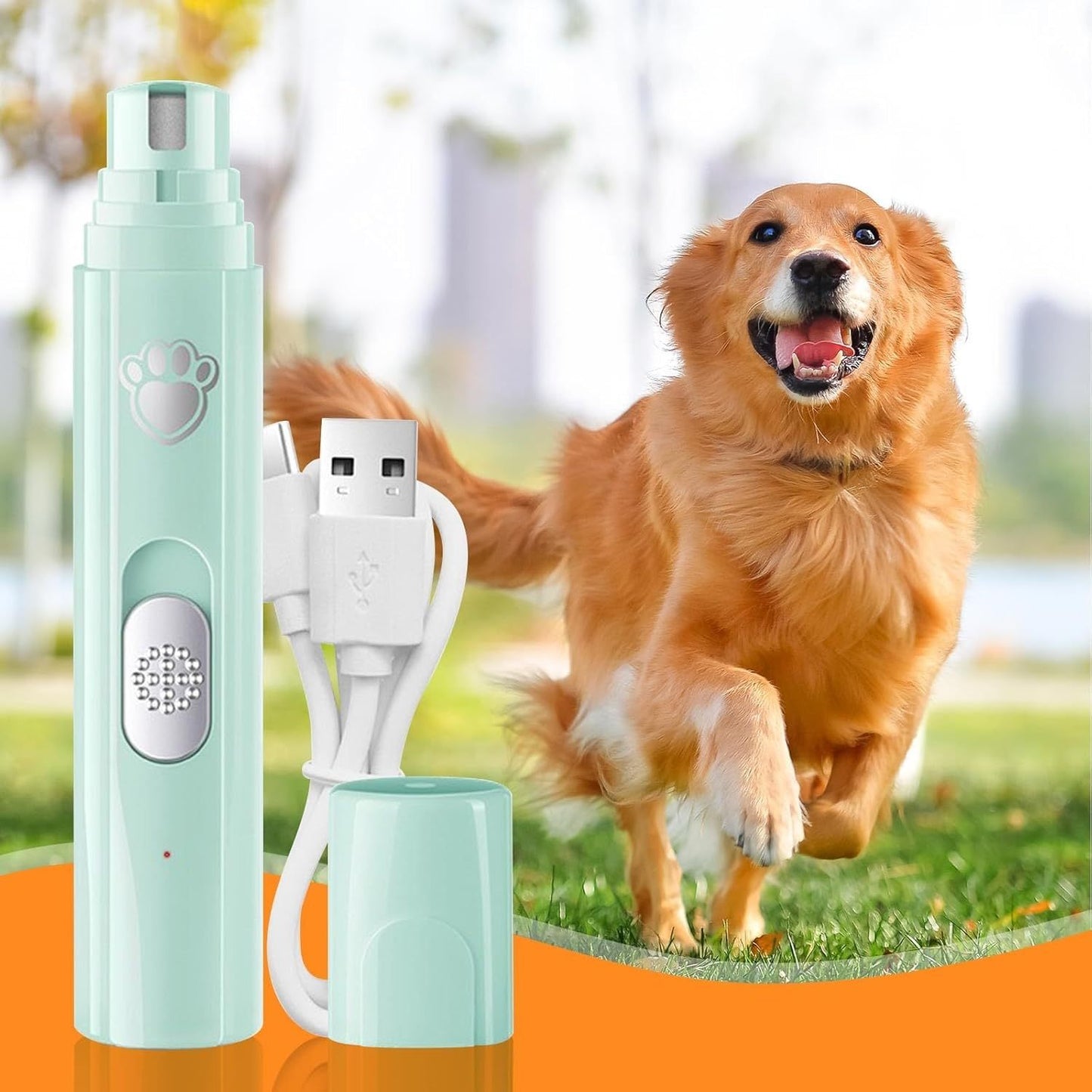 Professional Electric Pet Nail Grinder – Rechargeable Nail Clipper & Sharpener for Dogs & Cats