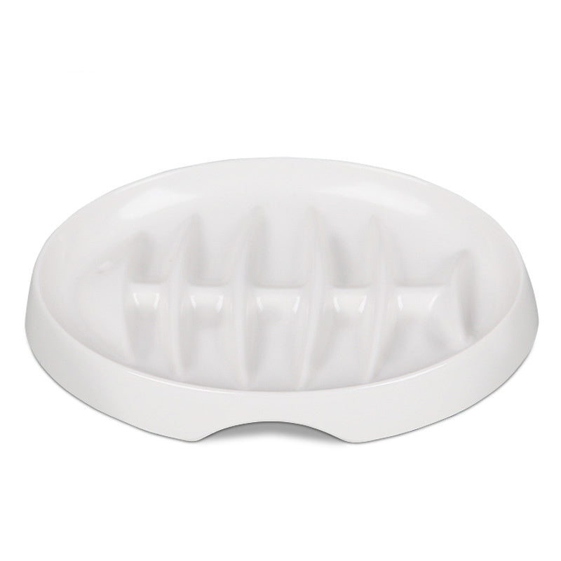 Fishbone Cat Slow Feeder Bowl – Interactive Cat Slow Feeder Dish for Wet & Dry Food, Anti-Gulping & Bloat Prevention