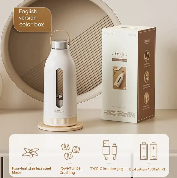 JuiceMaster Portable Juicer Blender – Compact & Rechargeable Small Portable Juicer for Travel, Gym & Office