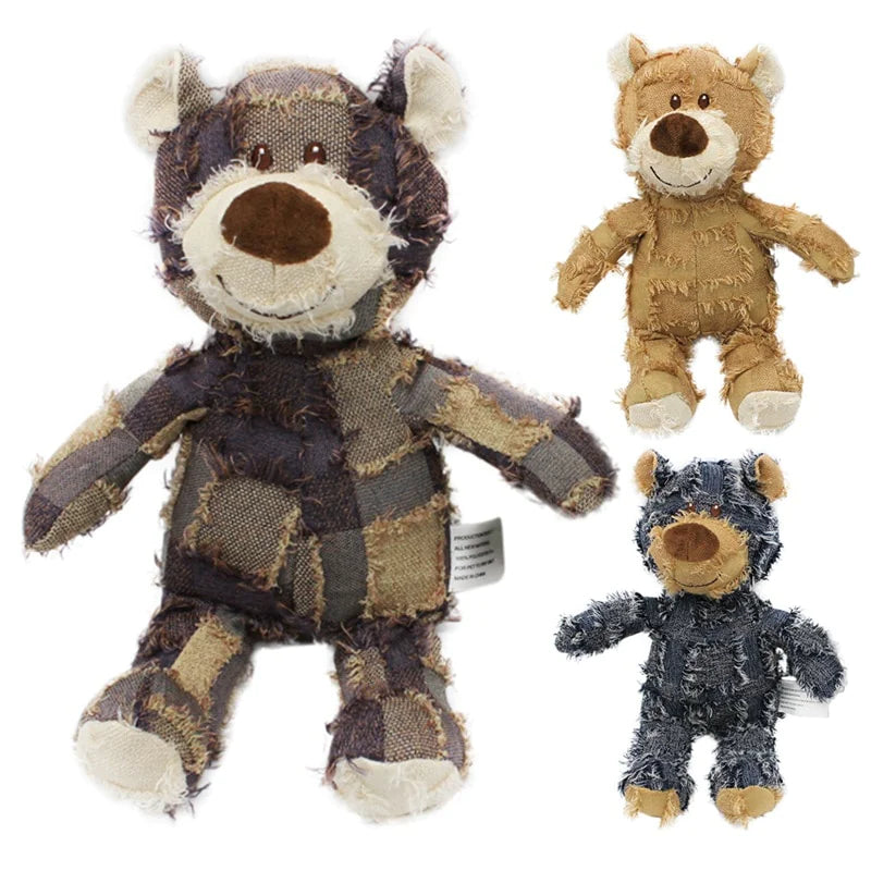 Durable Bear Plush Pet Dog Chew Toy – Best Squeaky Chew Toy for Play & Training