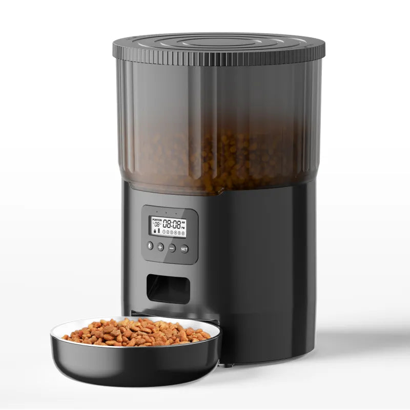 Smart Automatic Pet Feeder for Cats & Dogs – 4L WiFi Programmable Food Dispenser with USB