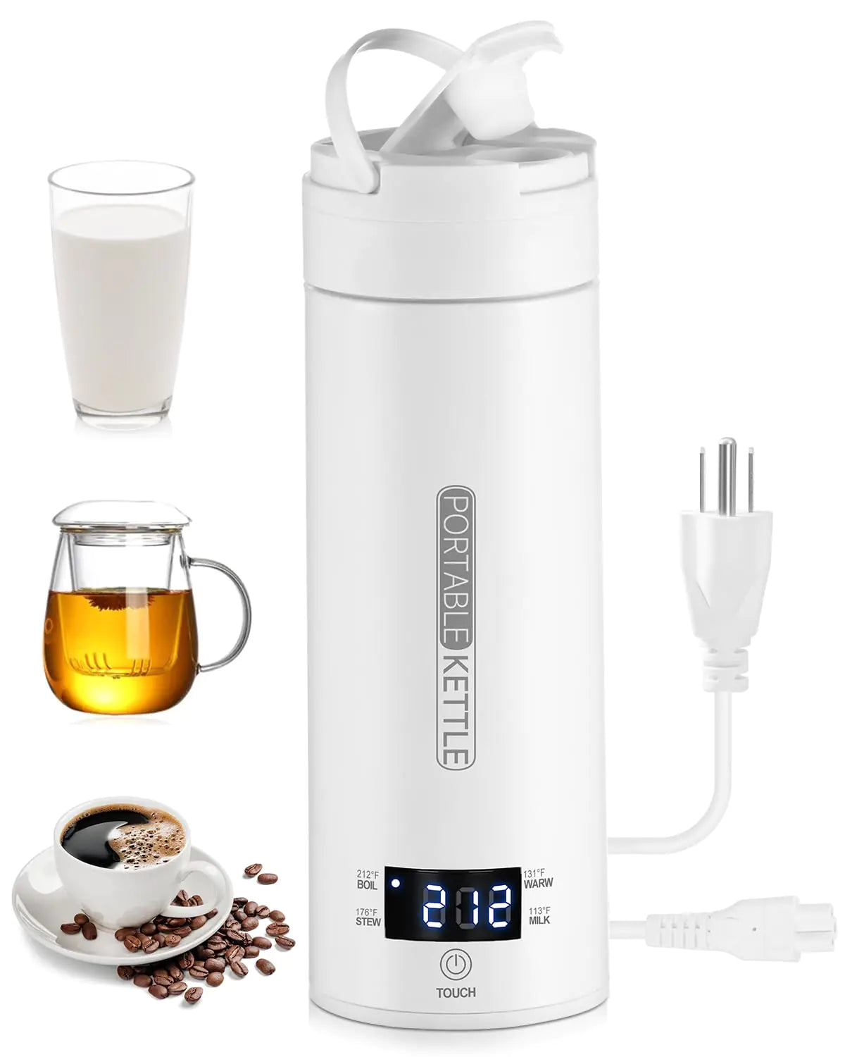 Travel Electric Kettle – 400ML Portable Mini Water Boiler with 4 Temperature Presets