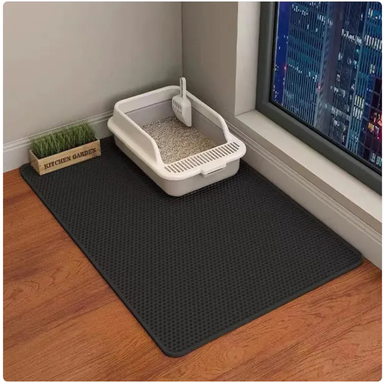 Double-Layer Cat Litter Mat – Best Anti-Tracking Waterproof Litter Mat for Cats