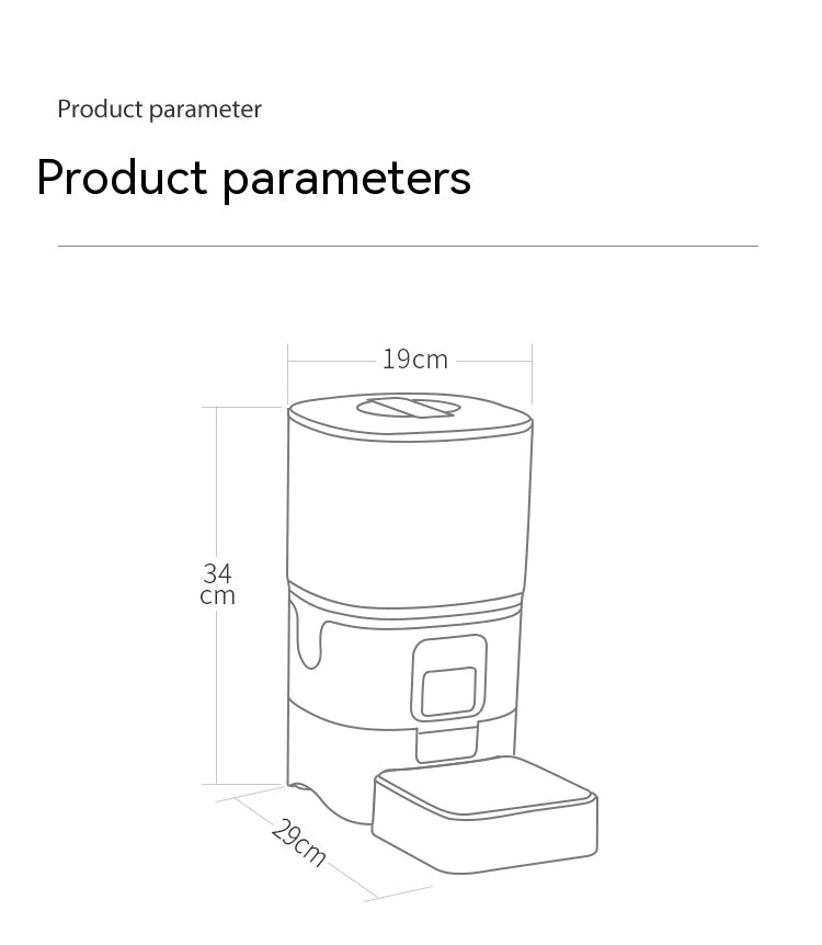 6L Smart WiFi Automatic Pet Feeder for Cats & Dogs – App Control, Timed Feeding, Voice Message Function, Easy to Clean