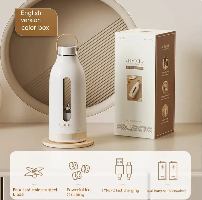 JuiceMaster Portable Juicer Blender – Compact & Rechargeable Small Portable Juicer for Travel, Gym & Office