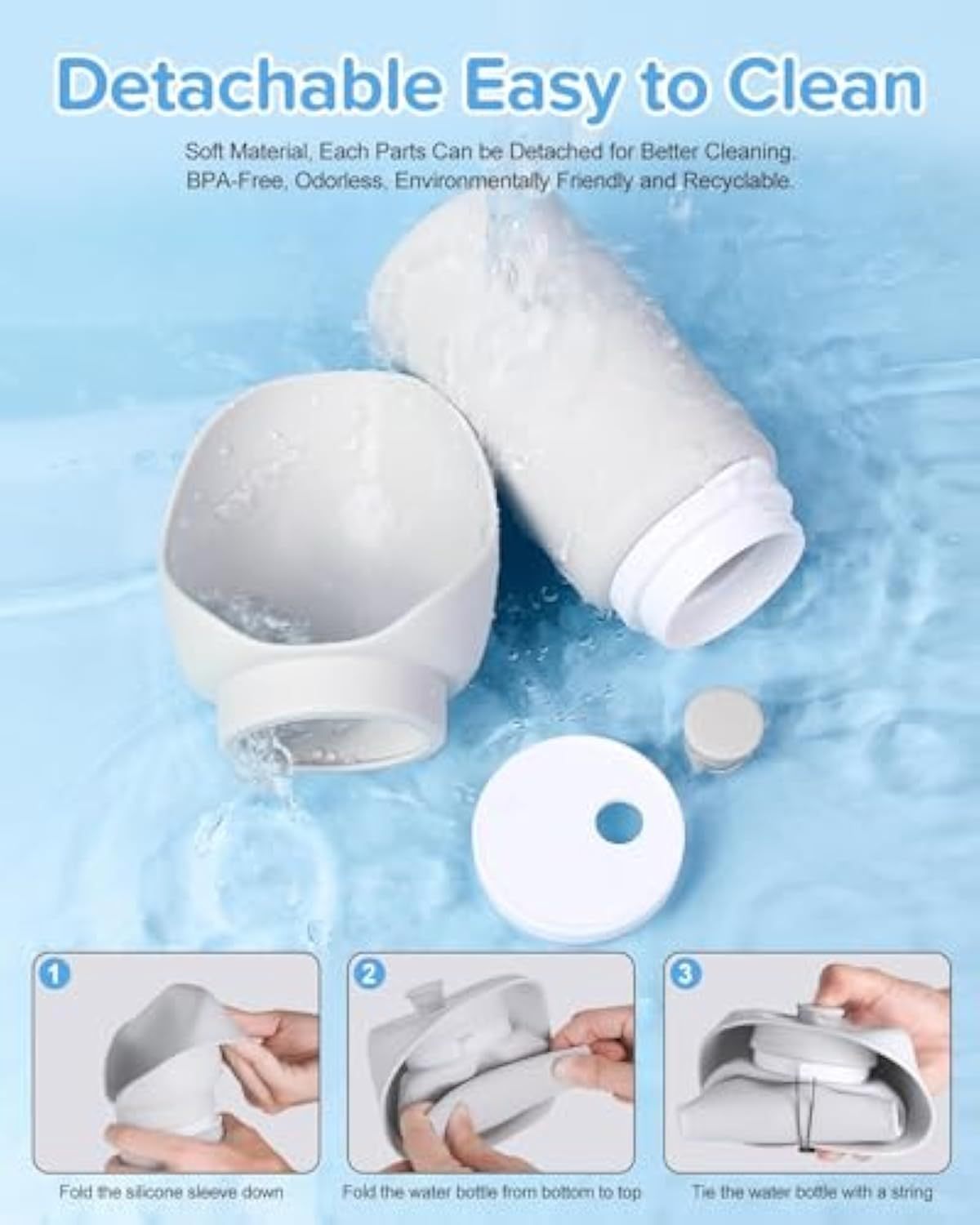 Leak-Proof Foldable Silicone Dog Water Bottle – Best Portable Travel Pet Water Dispenser & Drinking Bowl
