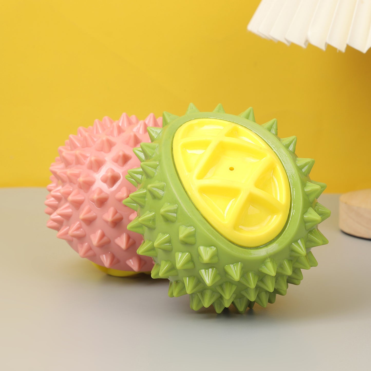 Durian Shaped Puppy Pet Chew Toy – Durable Dog Chew Toy with Sound for Interactive Play