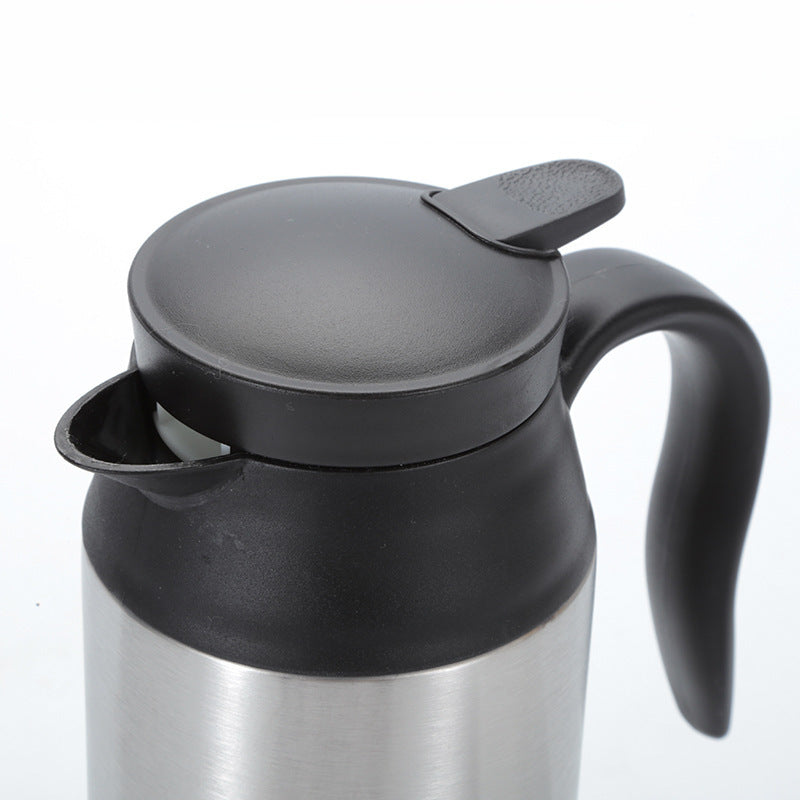 Stainless Steel Car Electric Kettle – 750ML Portable Travel Kettle for Car