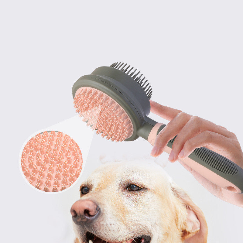 Double-Sided Pet Self Cleaning Slicker Brush – Gentle Hair Removal & Massage Brush for Dogs & Cats