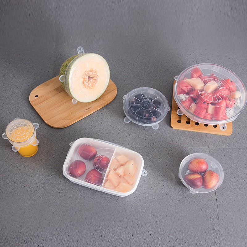 6-Piece Reusable Silicone Stretch Lids – Food-Grade Elastic Covers for Bowls, Cups & Containers