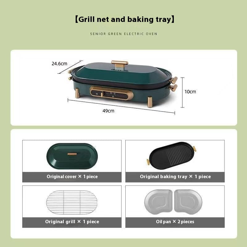 Multifunctional Electric Baking Pan with Hot Pot – Smoke-Free BBQ Grill & Roast Plate
