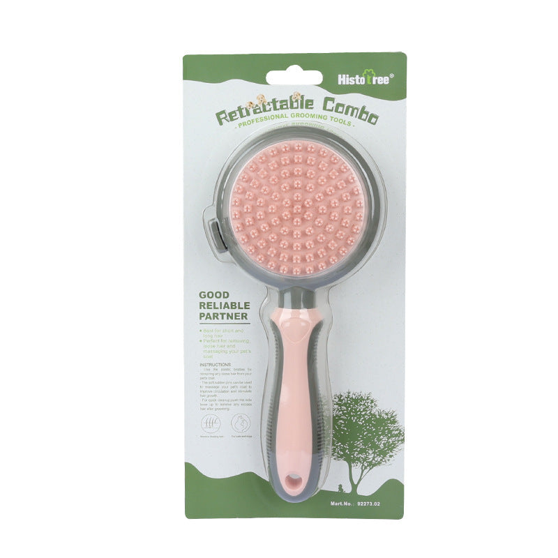 Double-Sided Pet Self Cleaning Slicker Brush – Gentle Hair Removal & Massage Brush for Dogs & Cats