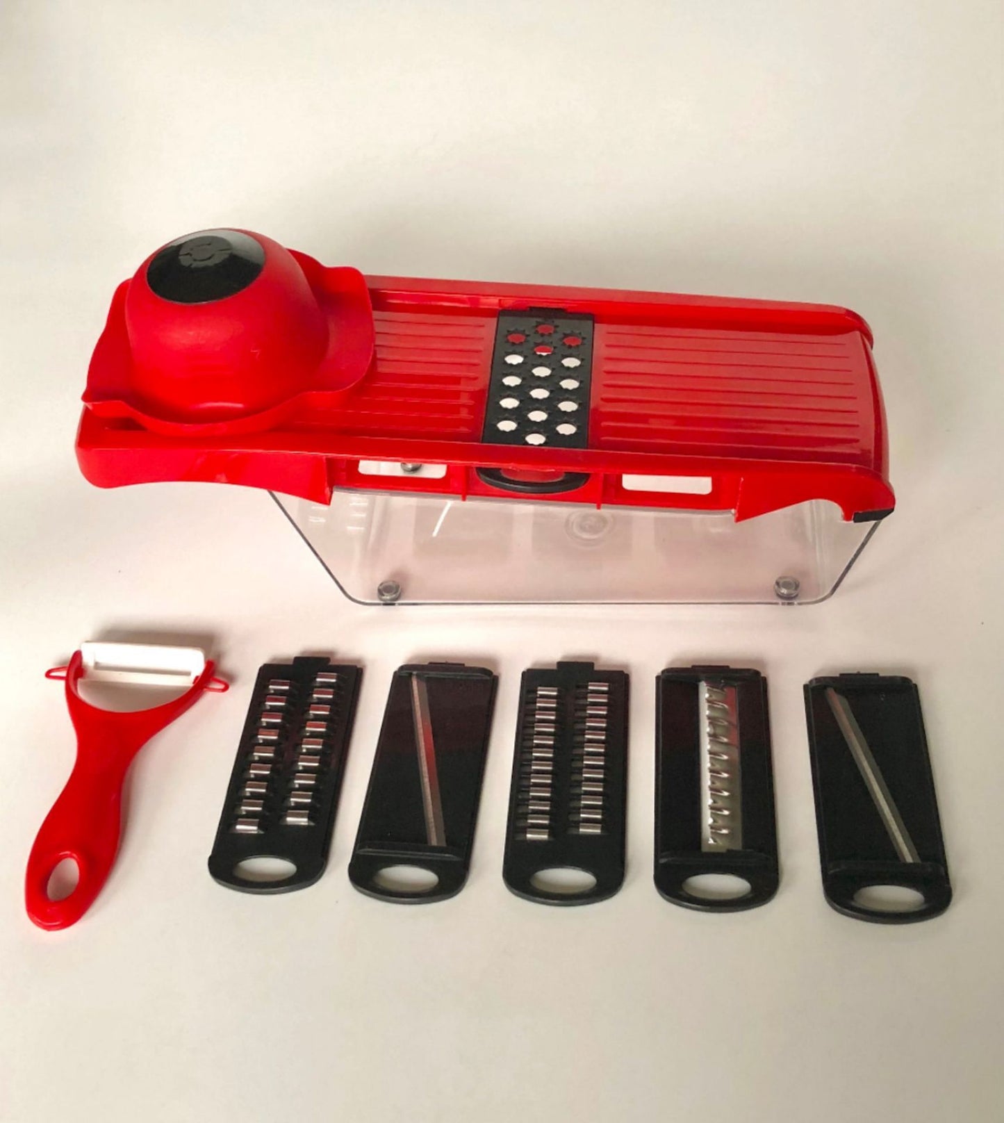 Multi-Function Vegetable Chopper with 6 Blades – Handheld Potato Shredder & Slicer