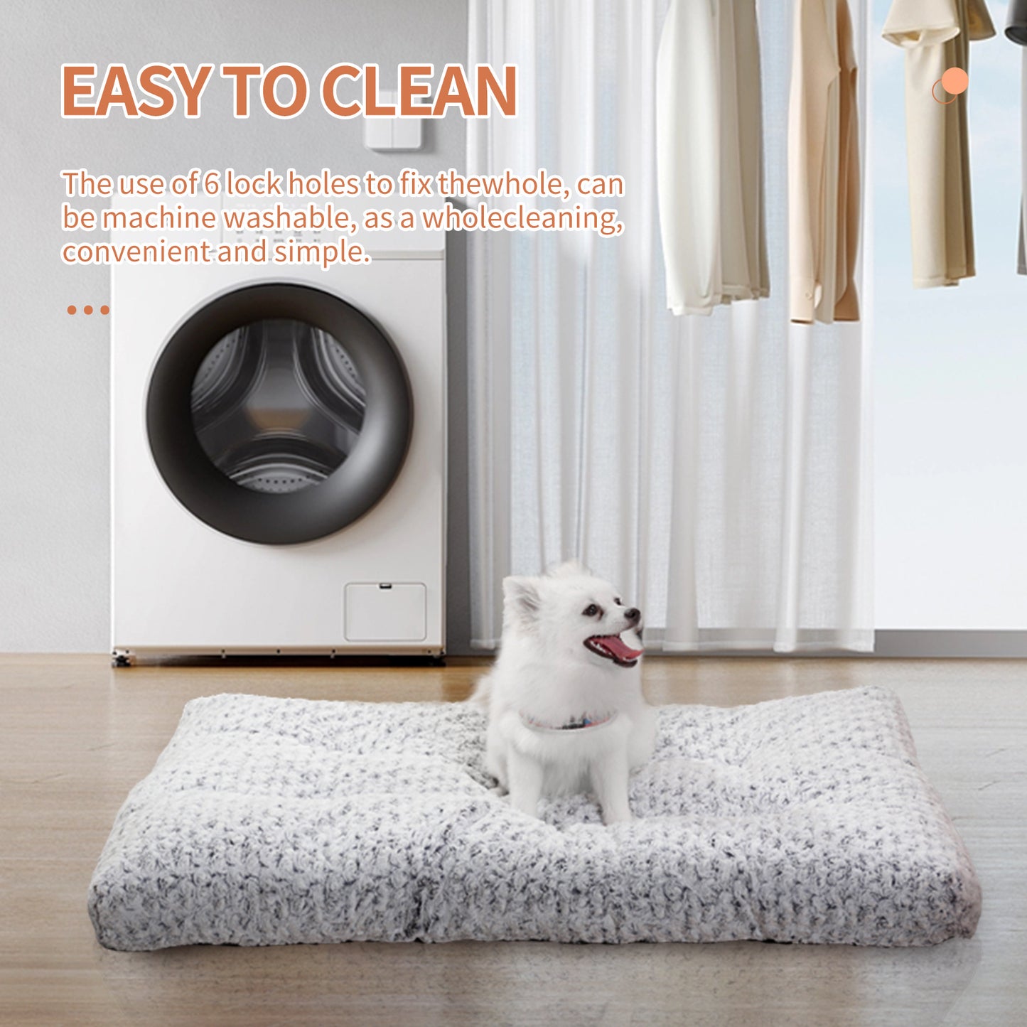 Washable Dog Mat for Crates – Plush Rose Velvet Dog Bed Pad for Small, Medium & Large Dogs