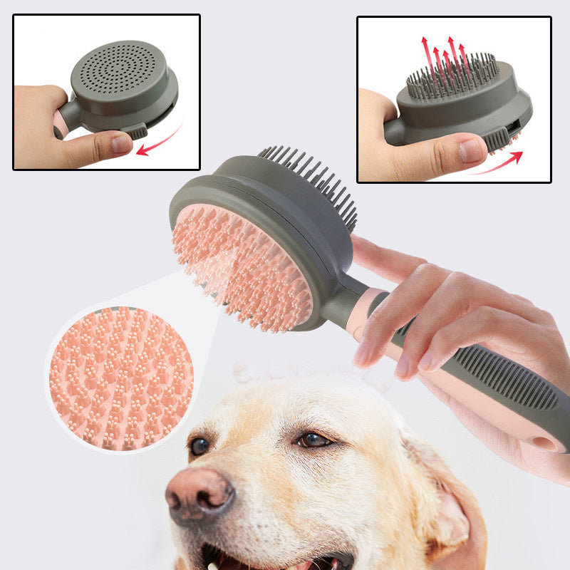 Double-Sided Pet Self Cleaning Slicker Brush – Gentle Hair Removal & Massage Brush for Dogs & Cats