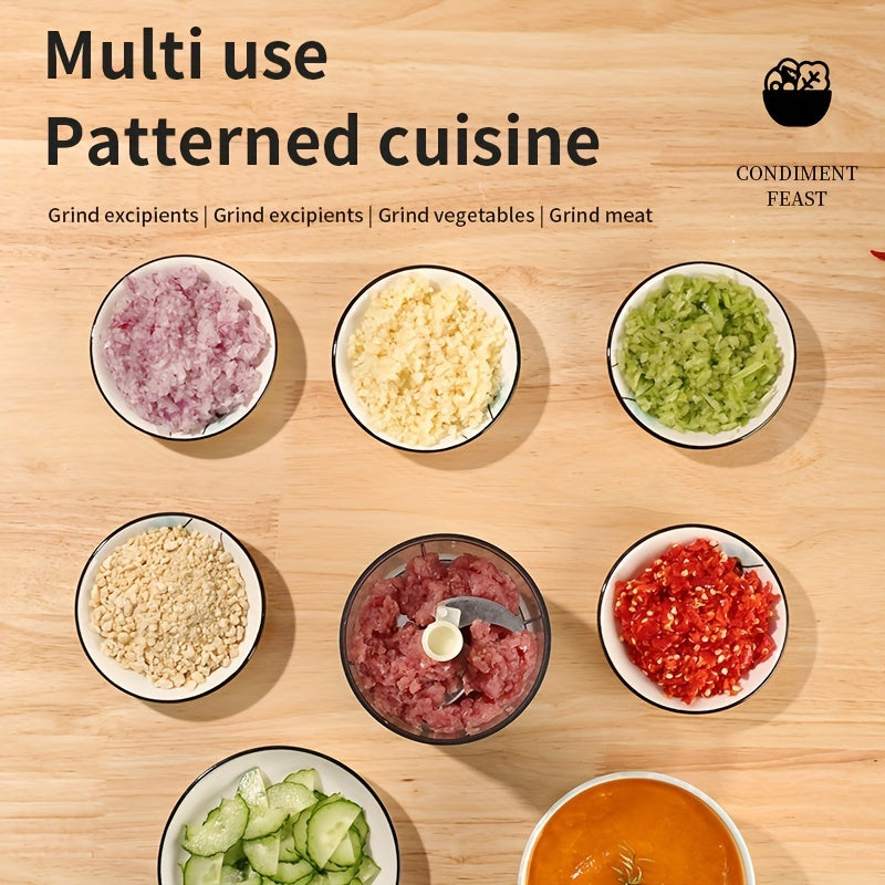 Multifunctional Food Processor Set – Cordless Electric Mini Blender, Meat & Vegetable Grinder, Dicer & Chopper