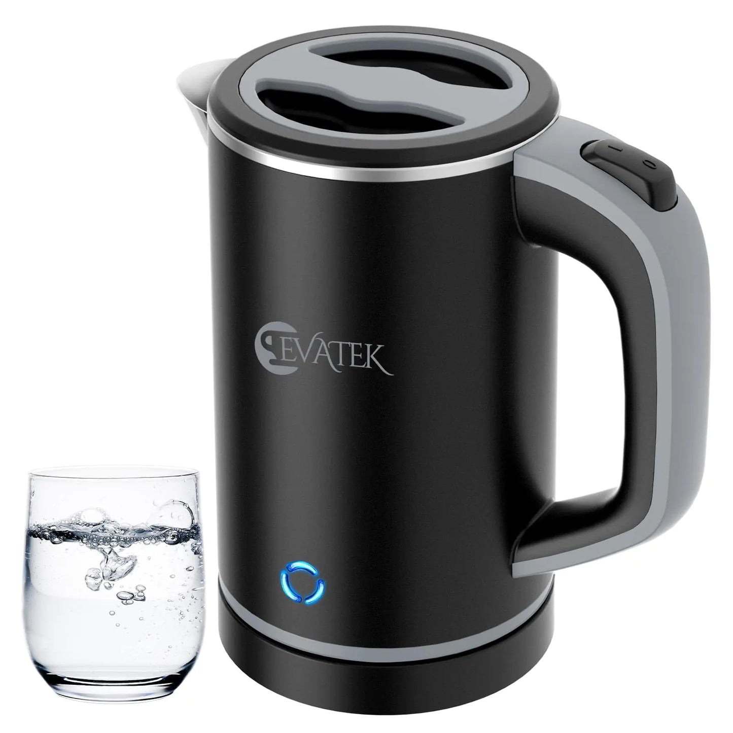 EVATEK Small Electric Kettle – 0.8L Stainless Steel Mini Travel Kettle with Auto Shut-Off
