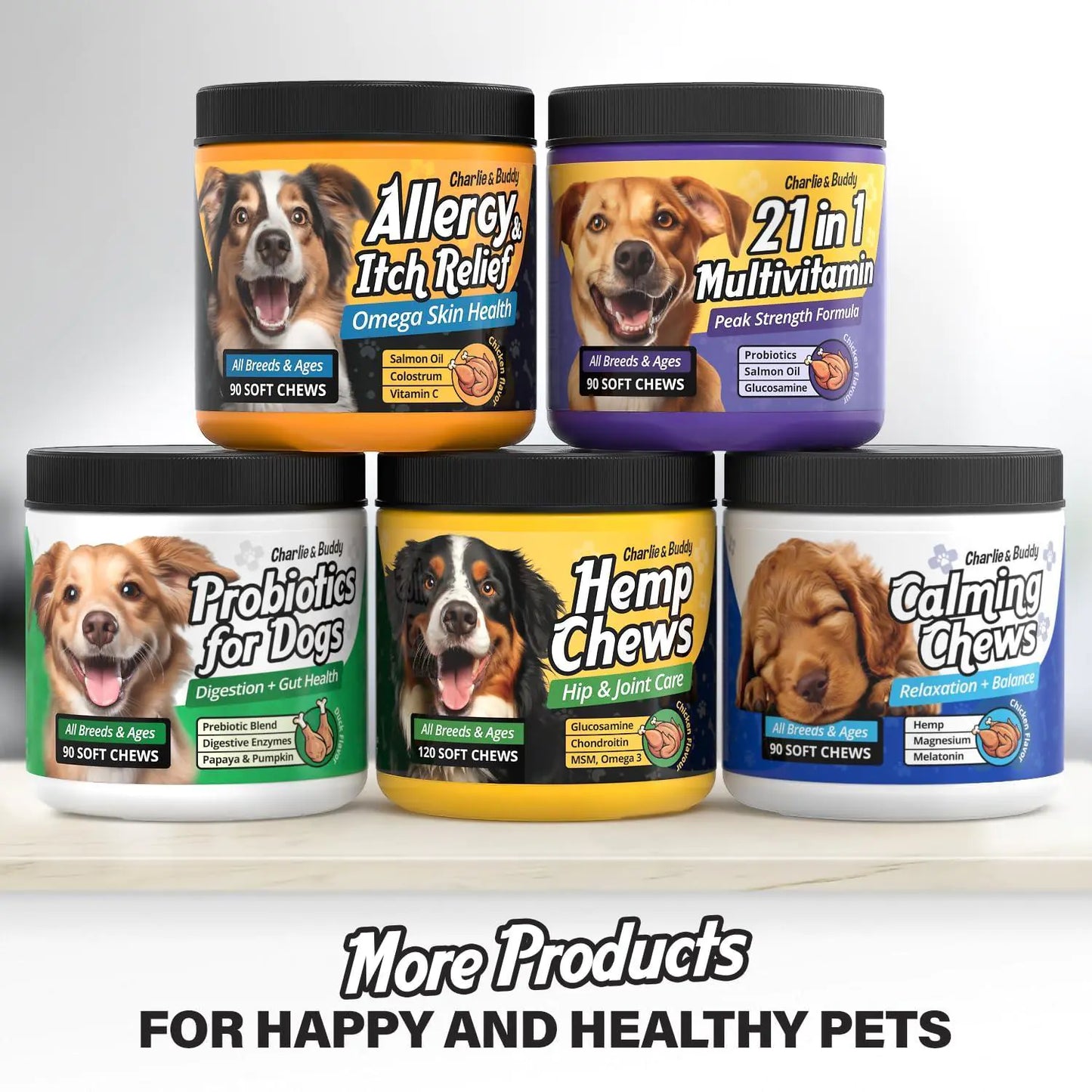 Calming Chews for Dogs – Chicken-Flavoured Anxiety Relief Supplement | 90 Soft Dog Calming Chews