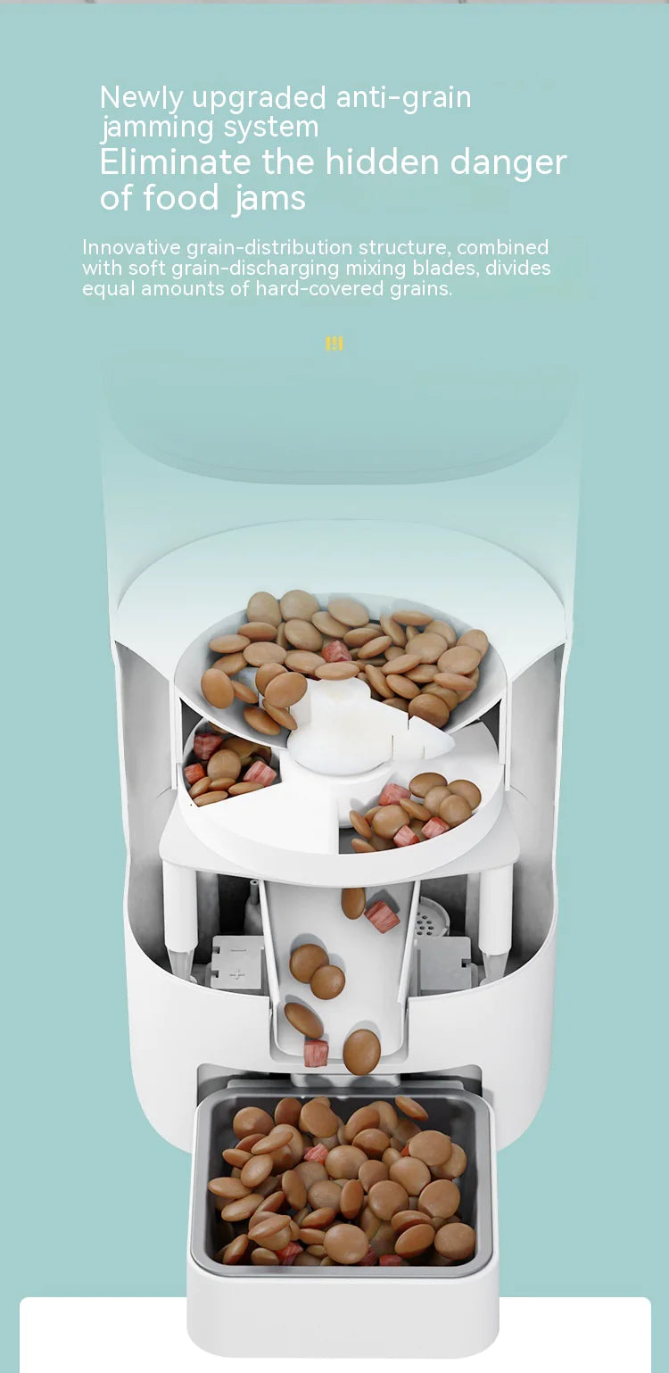 6L Smart WiFi Automatic Pet Feeder for Cats & Dogs – App Control, Timed Feeding, Voice Message Function, Easy to Clean